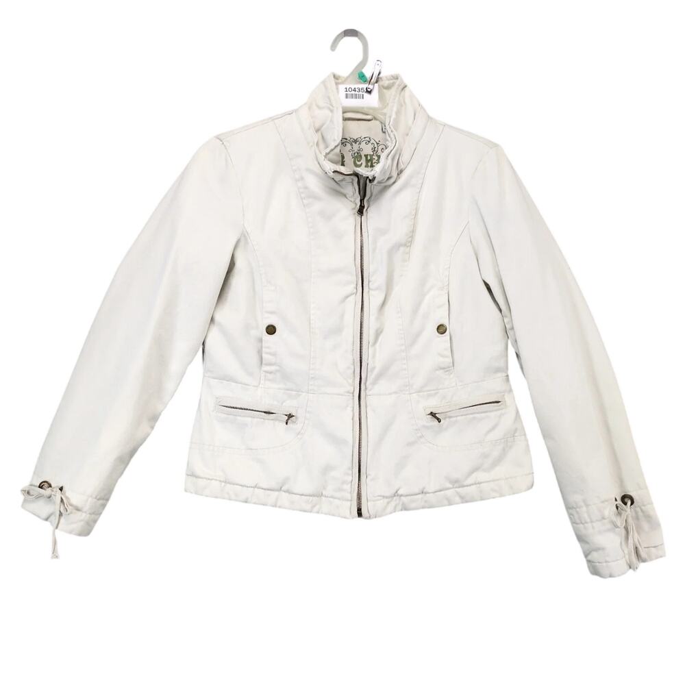 Big‎ Chill Beige Full Zip Winter Coat Jacket Women's L Insulated Pockets Quilted